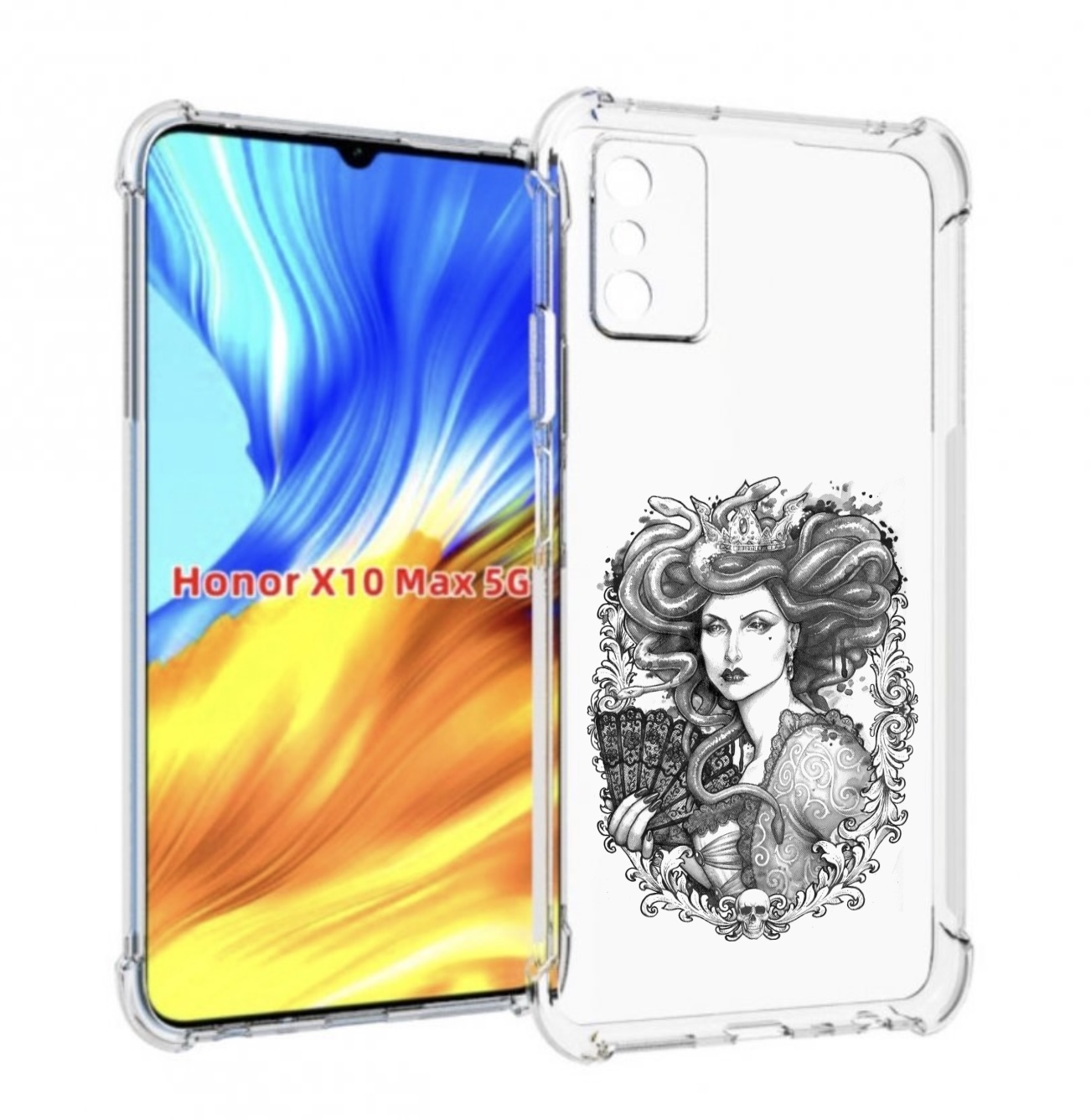 

Чехол MyPads медуза черно белый для Honor X10 Max, Прозрачный, Tocco