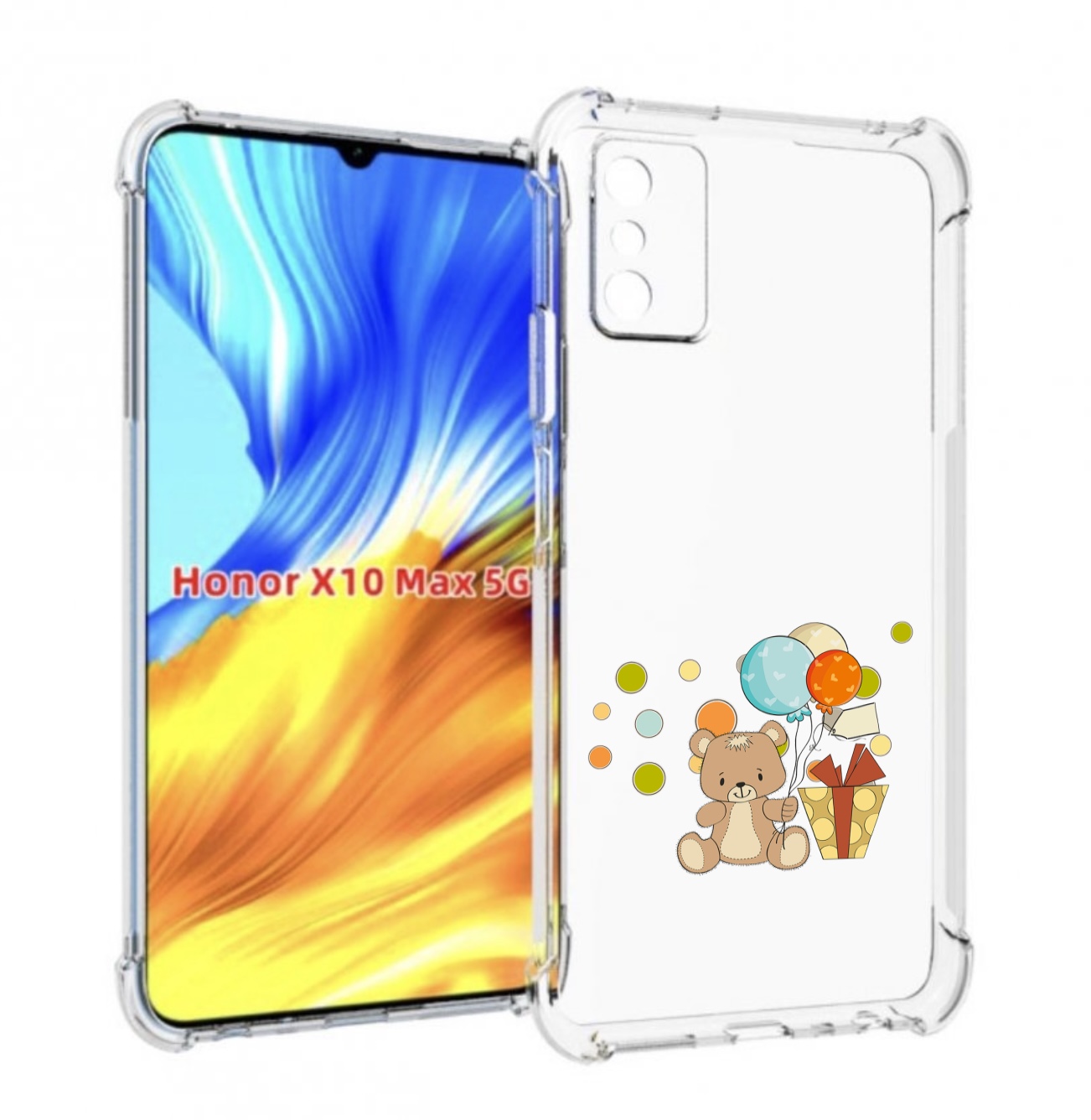 

Чехол MyPads медвеженок с подарком для Honor X10 Max, Прозрачный, Tocco