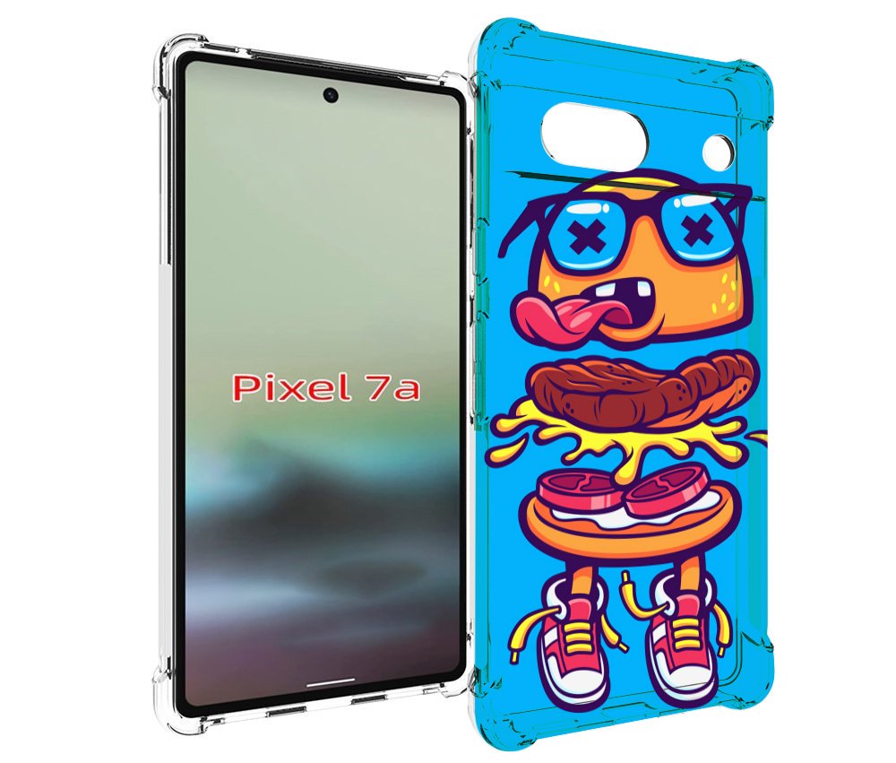 

Чехол MyPads Бургер с очками для Google Pixel 7A, Tocco