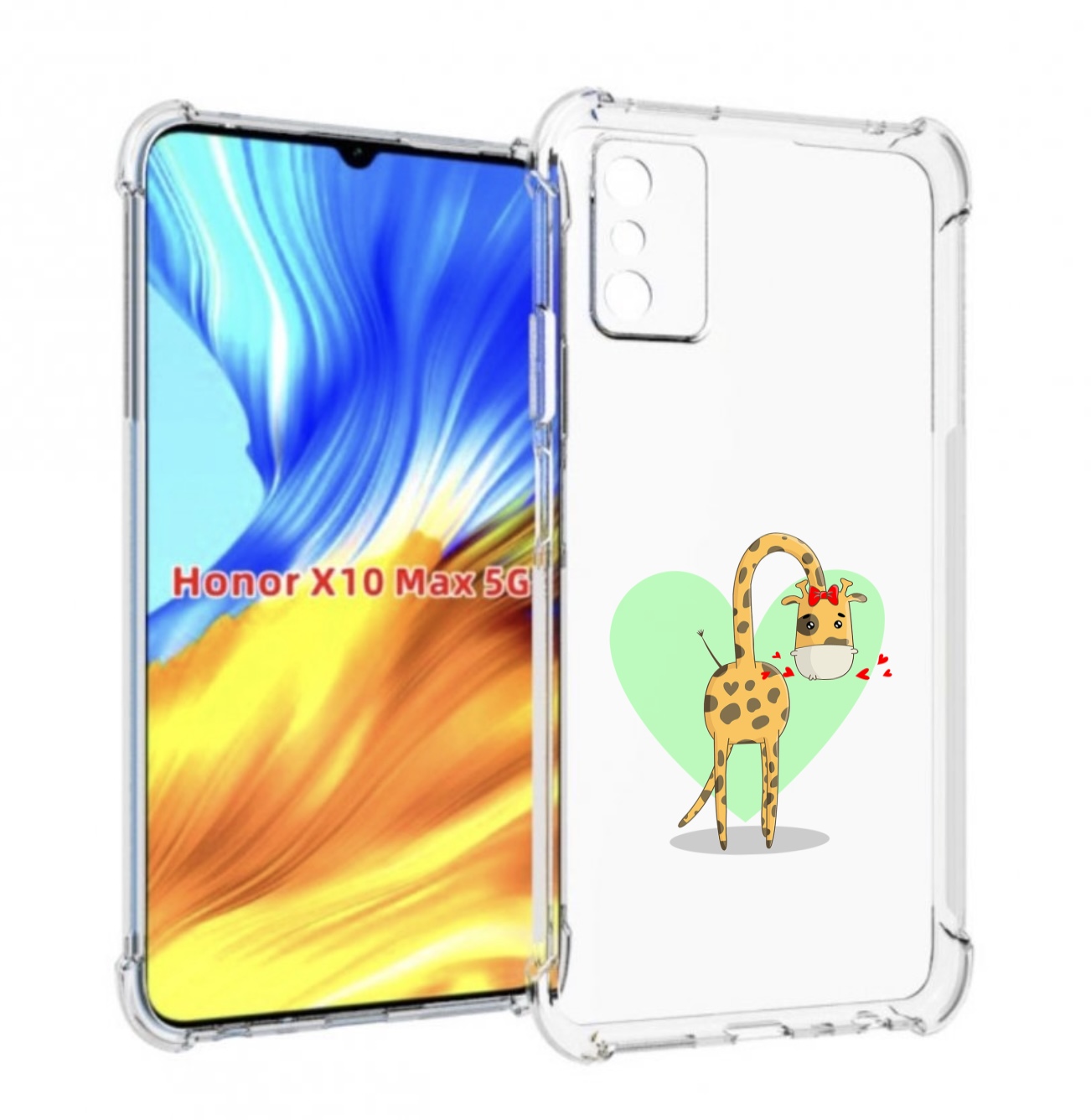 

Чехол MyPads Влюбленный жираф 14 февраля для Honor X10 Max, Прозрачный, Tocco