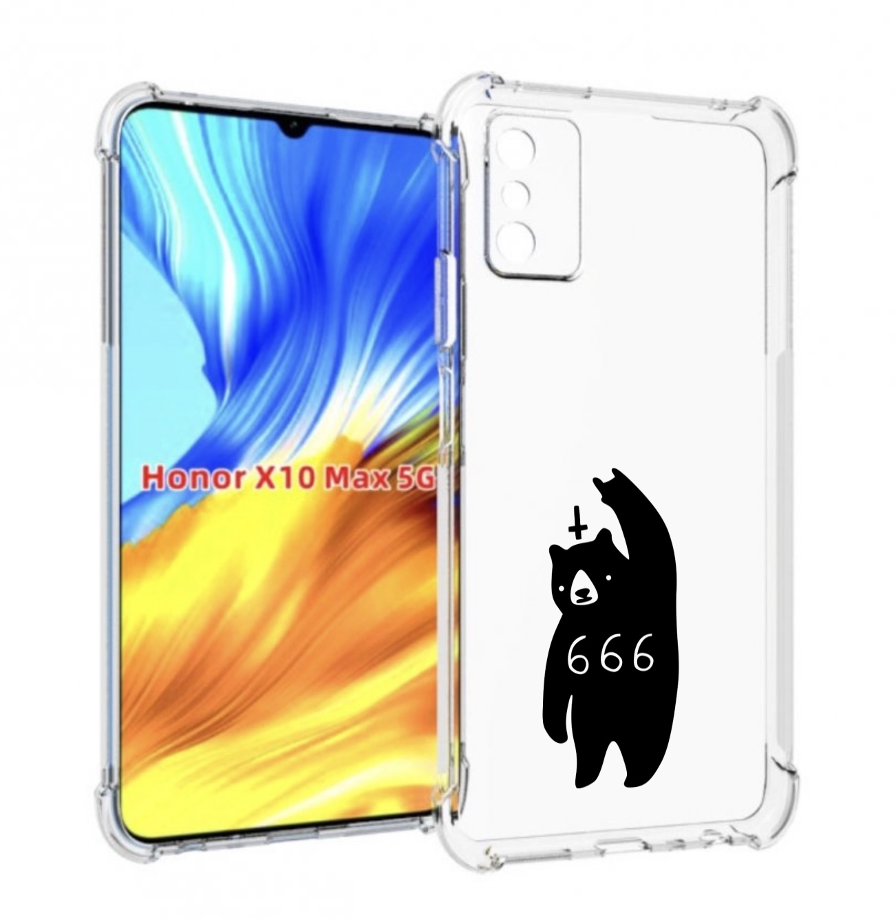 

Чехол MyPads медведь 666 для Honor X10 Max, Прозрачный, Tocco