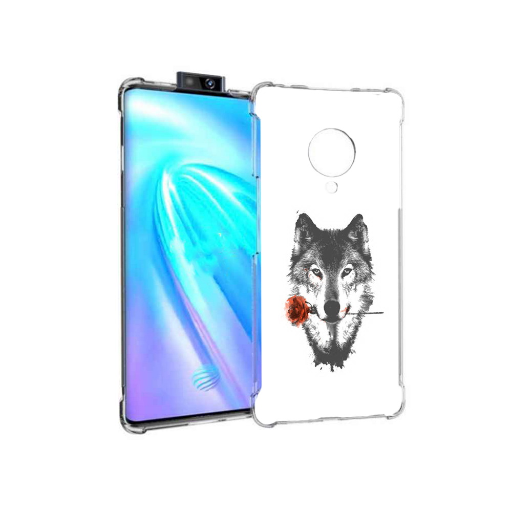 

Чехол MyPads Tocco для Vivo NEX 3 волк с розой (PT136035.381.270), Прозрачный, Tocco