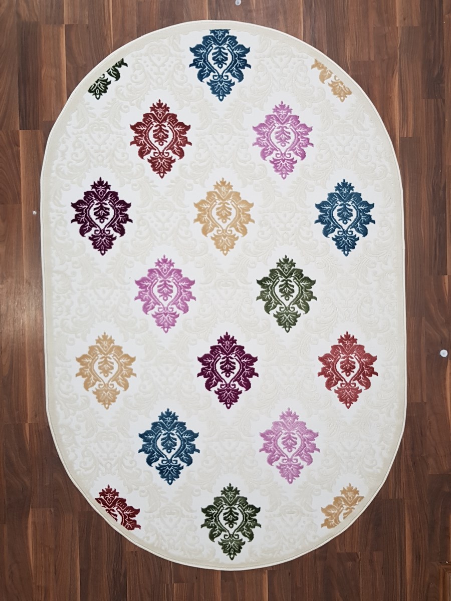 фото Ковер rainbow 3903a овал с.крем 120x180 sofia rugs