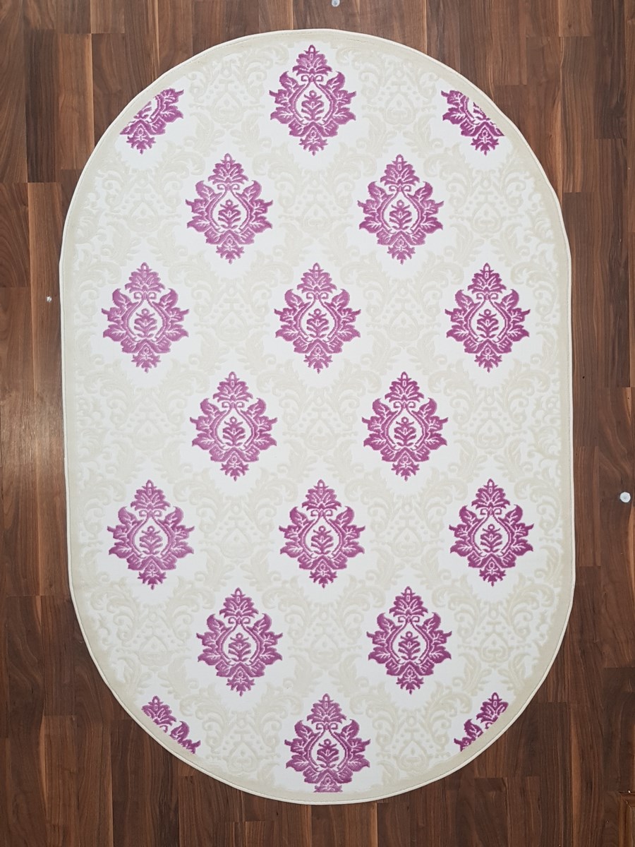 фото Ковер rainbow 3903a овал с.крем/лилов 150x230 sofia rugs
