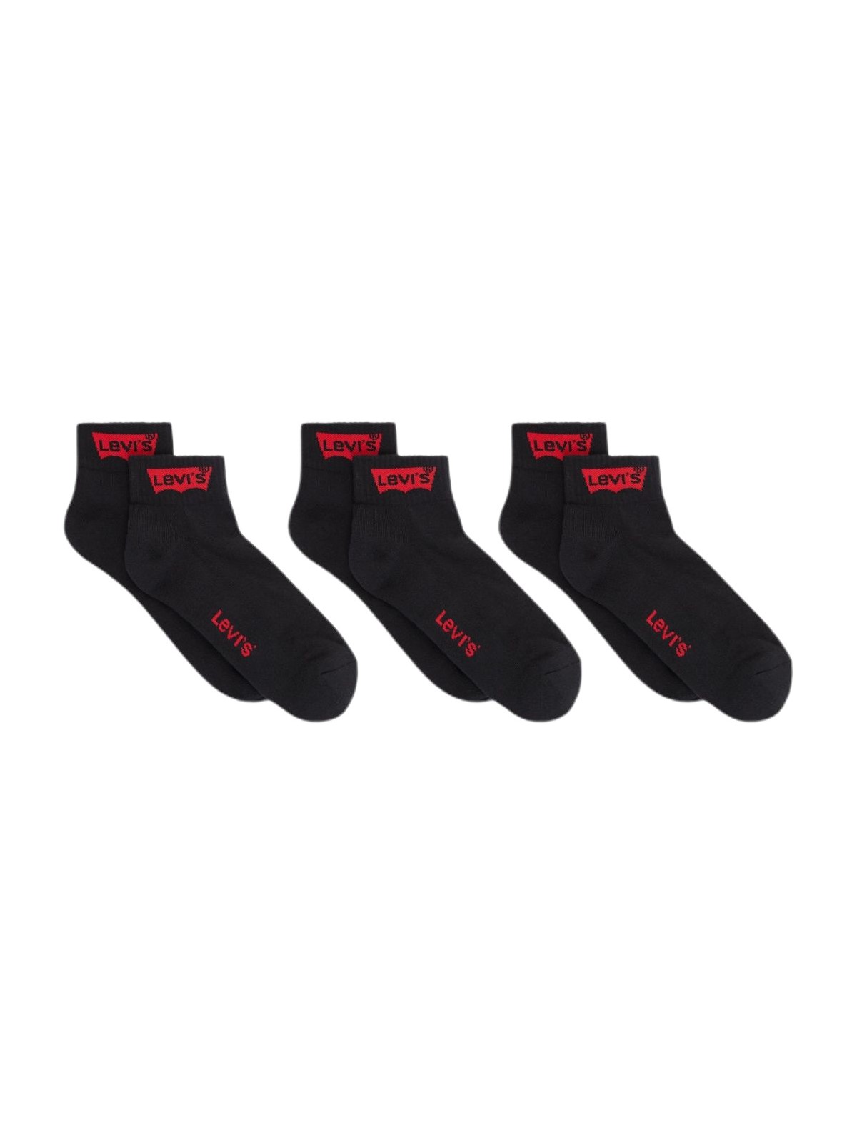

Комплект носков мужских Levi's Mid Cut Batwing Socks 3 P черных 35, Mid Cut Batwing Socks 3 P
