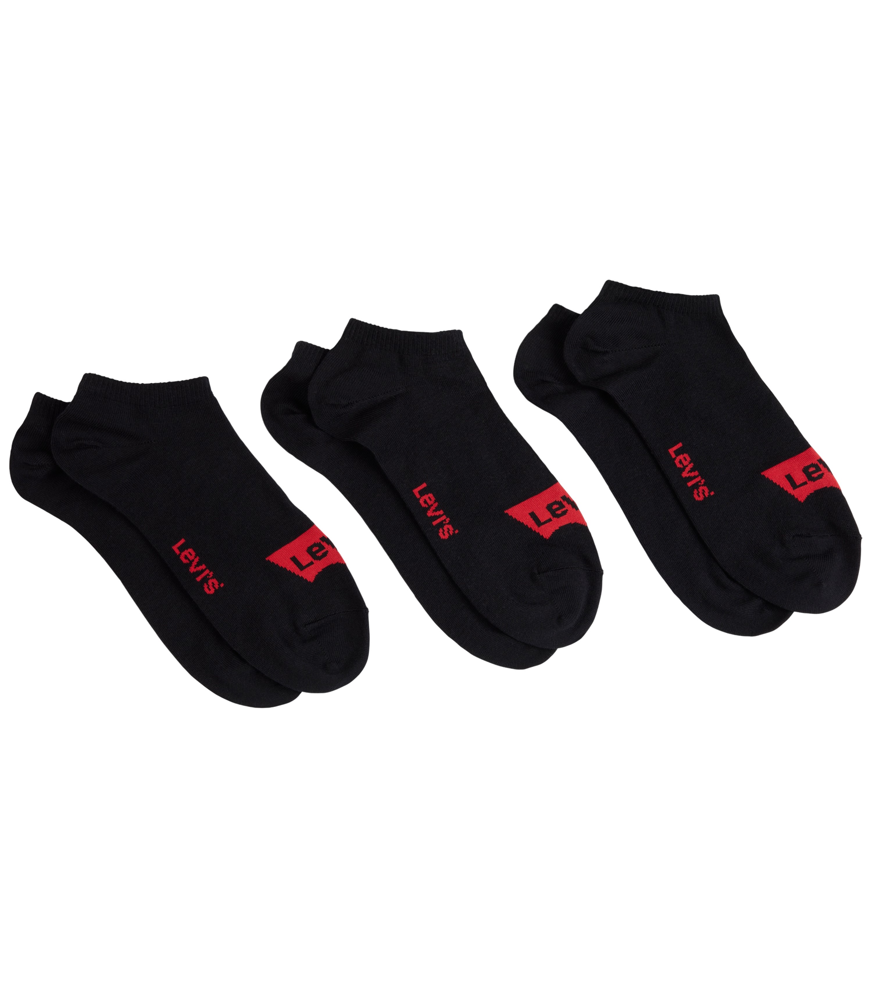 

Комплект носков мужских Levi's Low Cut Socks 3 P черных 39, Low Cut Socks 3 P