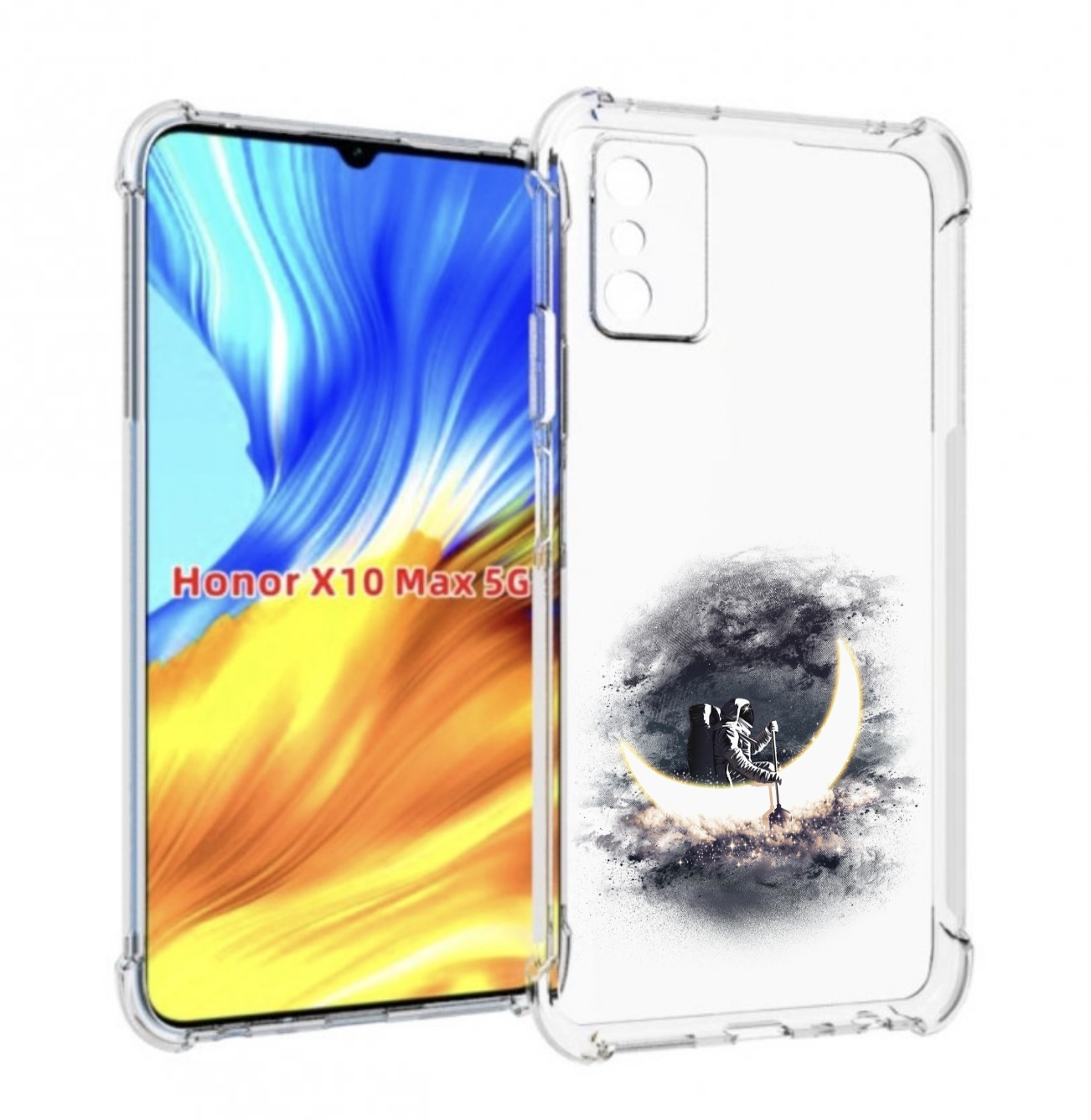 

Чехол MyPads лунный путешественник для Honor X10 Max, Прозрачный, Tocco