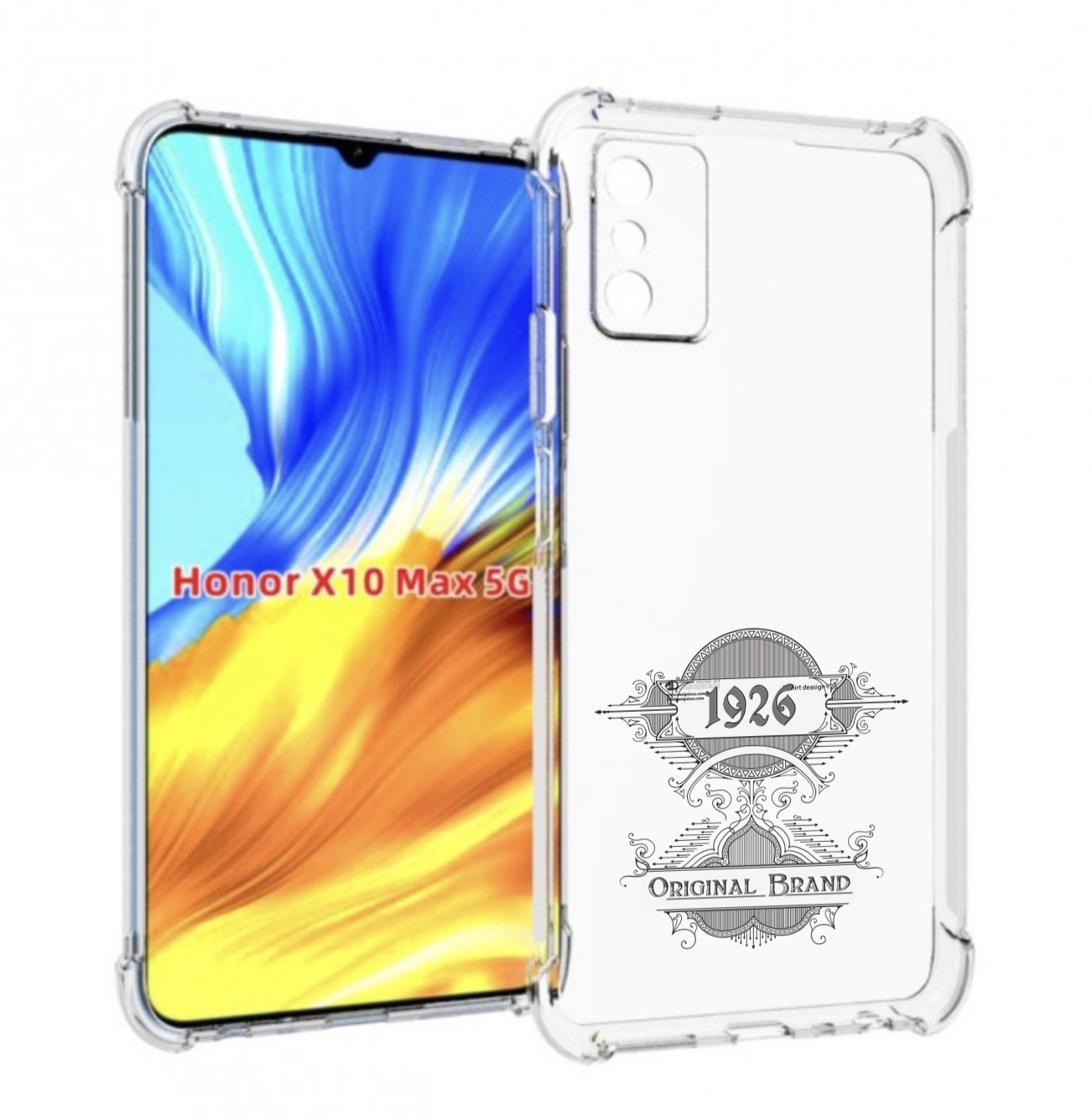 Чехол MyPads логотип черно белый для Honor X10 Max