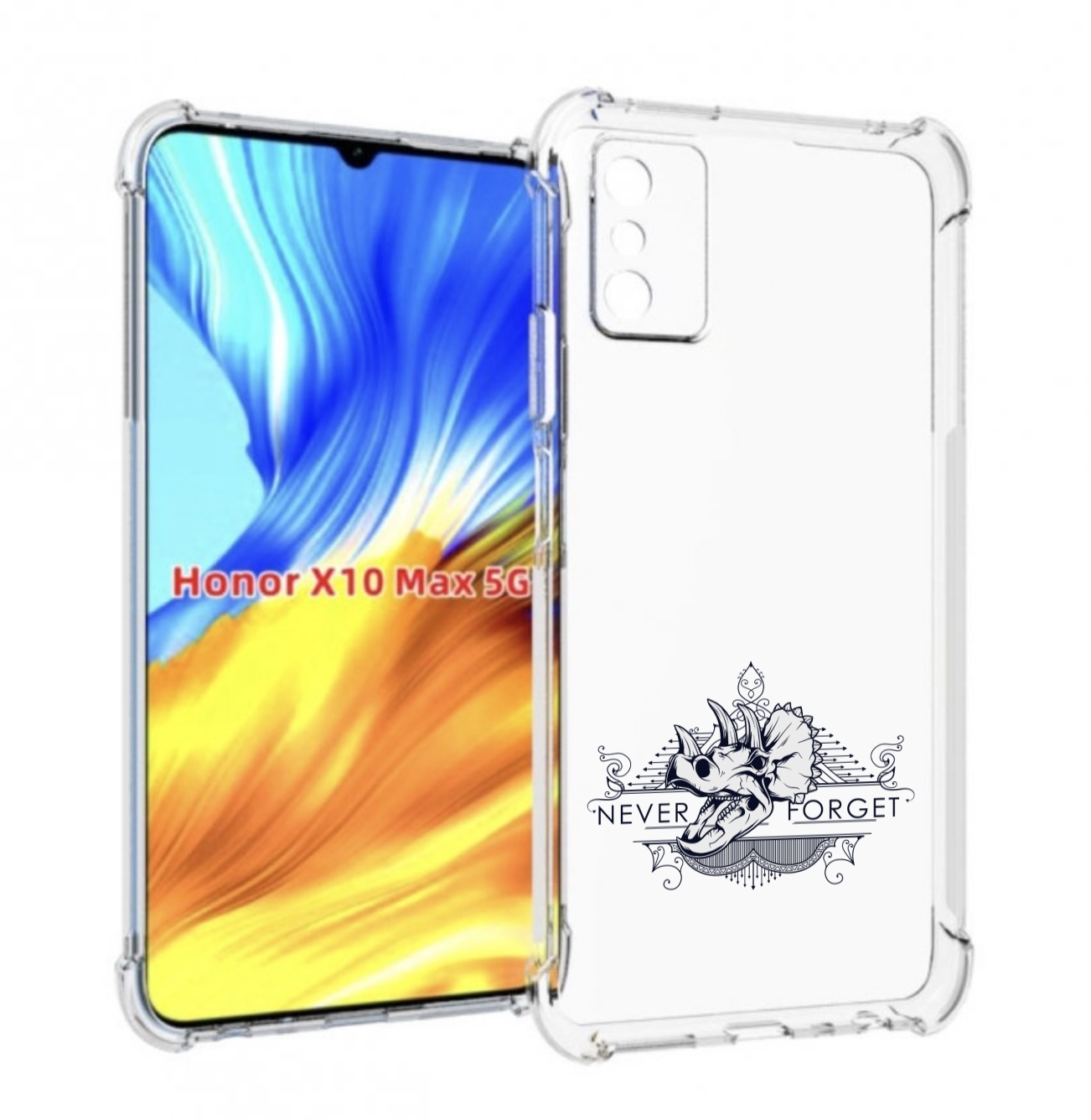 

Чехол MyPads логотип носорога никогда не забуду для Honor X10 Max, Прозрачный, Tocco