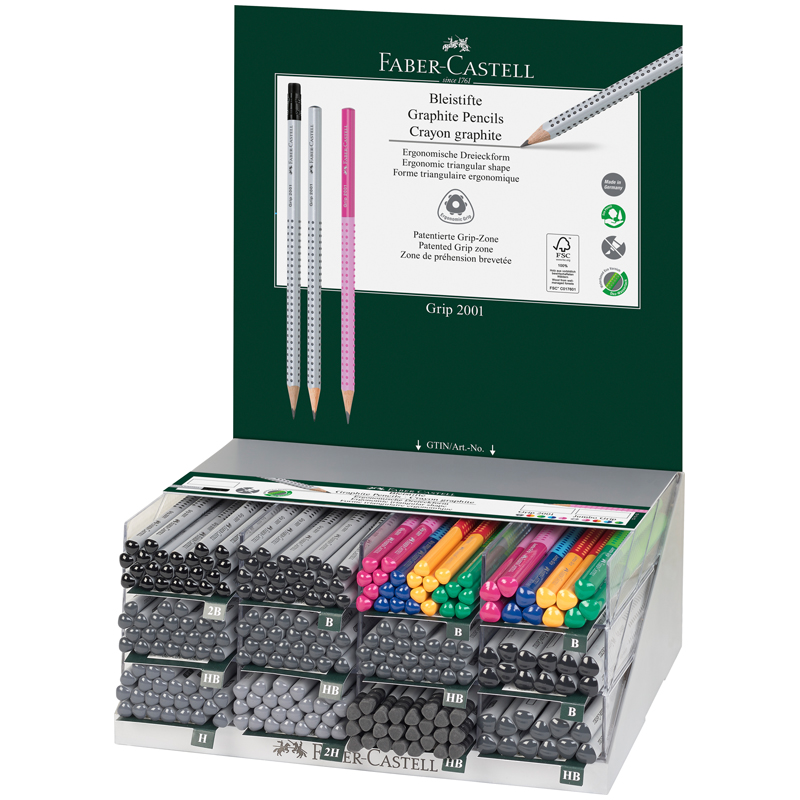 

Карандаш ч/г Faber-Castell "Grip 2001" трехгранный, заточен., дисплей, (252шт.)