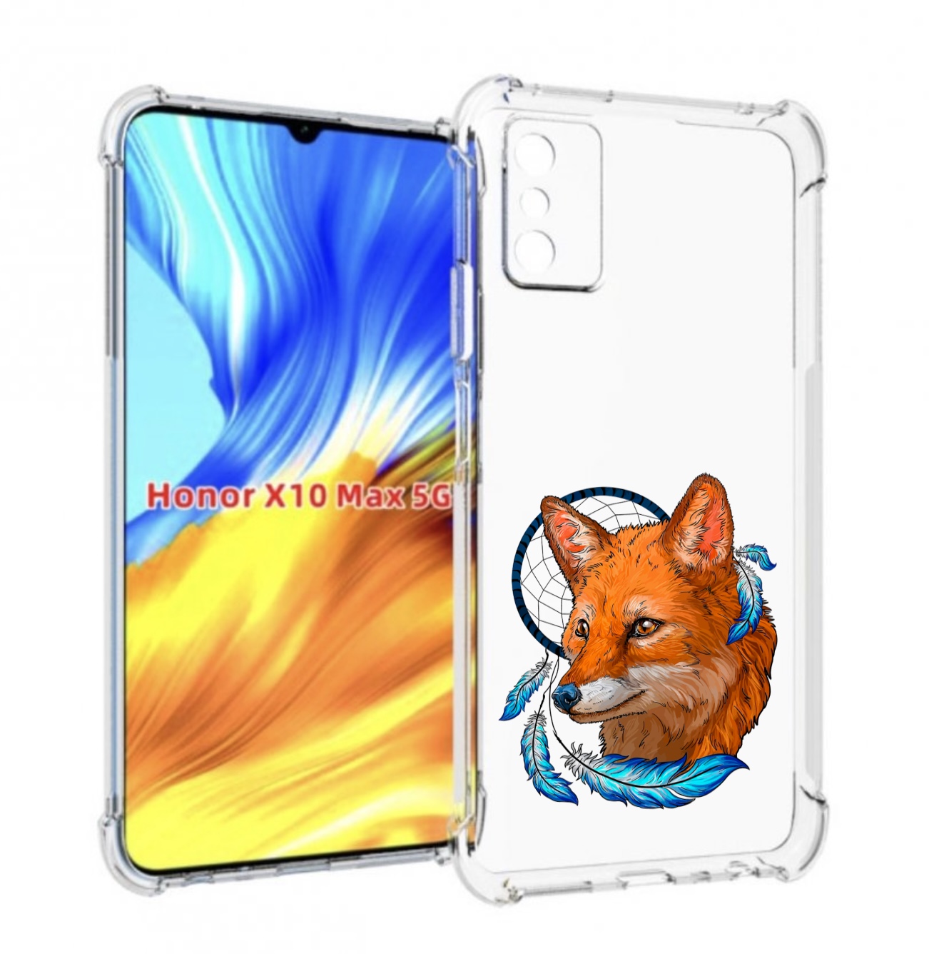 

Чехол MyPads лиса и ловец снов для Honor X10 Max, Прозрачный, Tocco