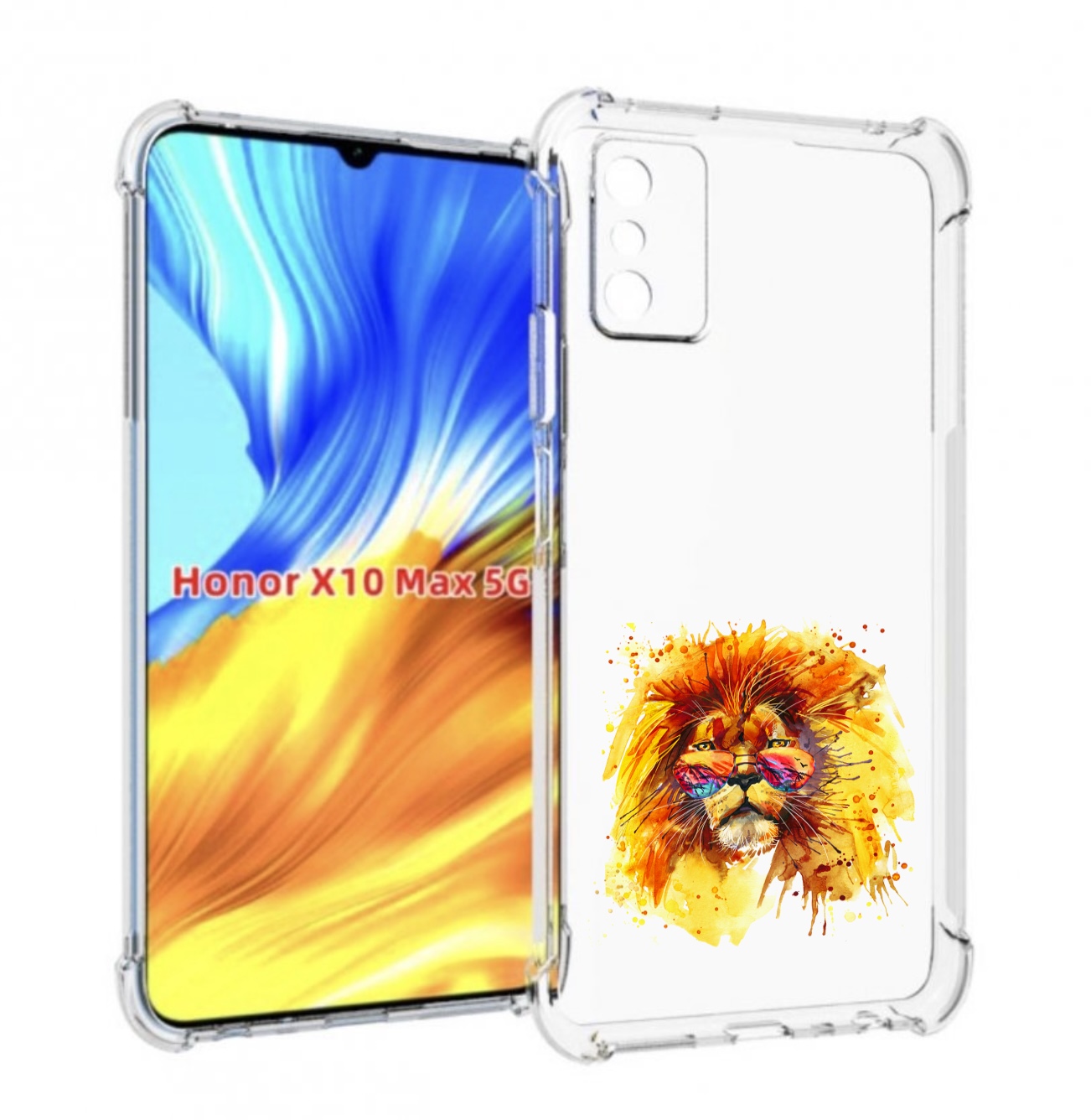

Чехол MyPads лев в очках для Honor X10 Max, Прозрачный, Tocco