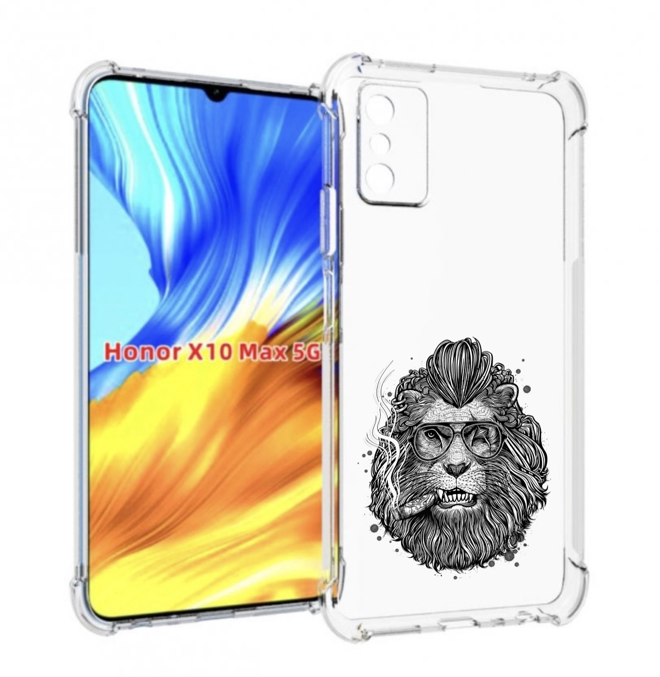 

Чехол MyPads курящий лев для Honor X10 Max, Прозрачный, Tocco