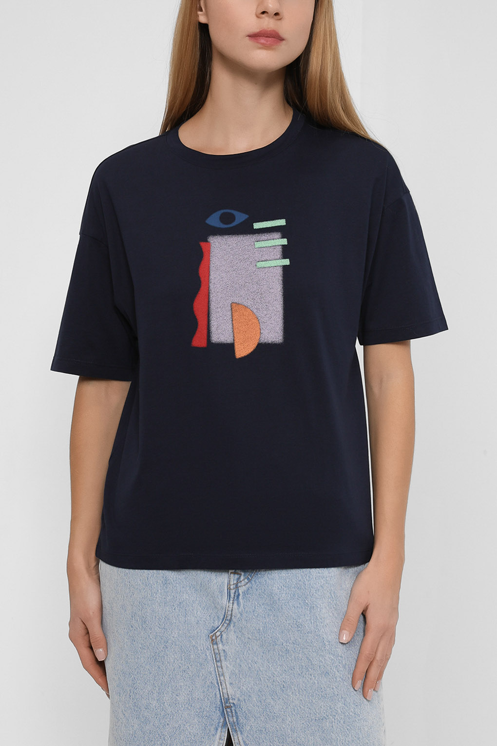 

Футболка женская Esprit 072EE1K350 синяя M, 072EE1K350