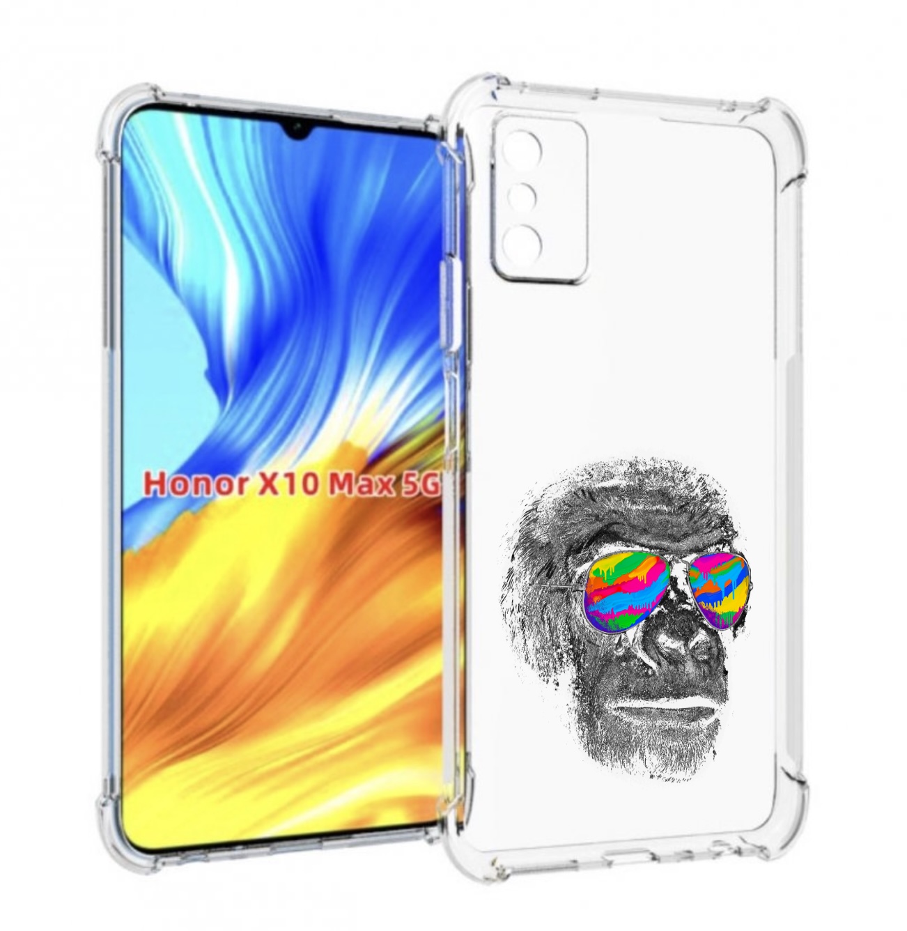 

Чехол MyPads крутая обезьяна в очках для Honor X10 Max, Прозрачный, Tocco