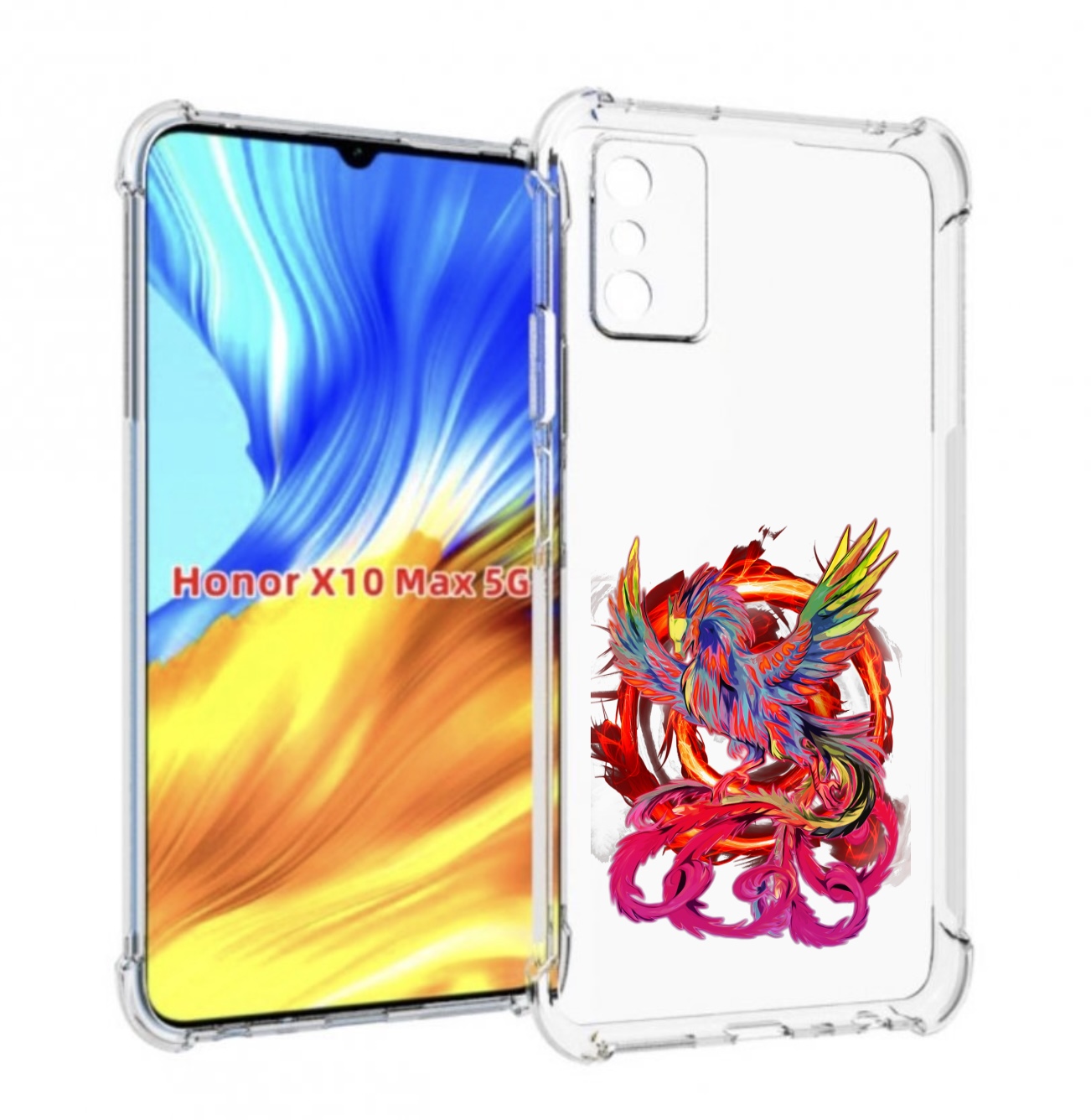 

Чехол MyPads красочный феникс для Honor X10 Max, Прозрачный, Tocco