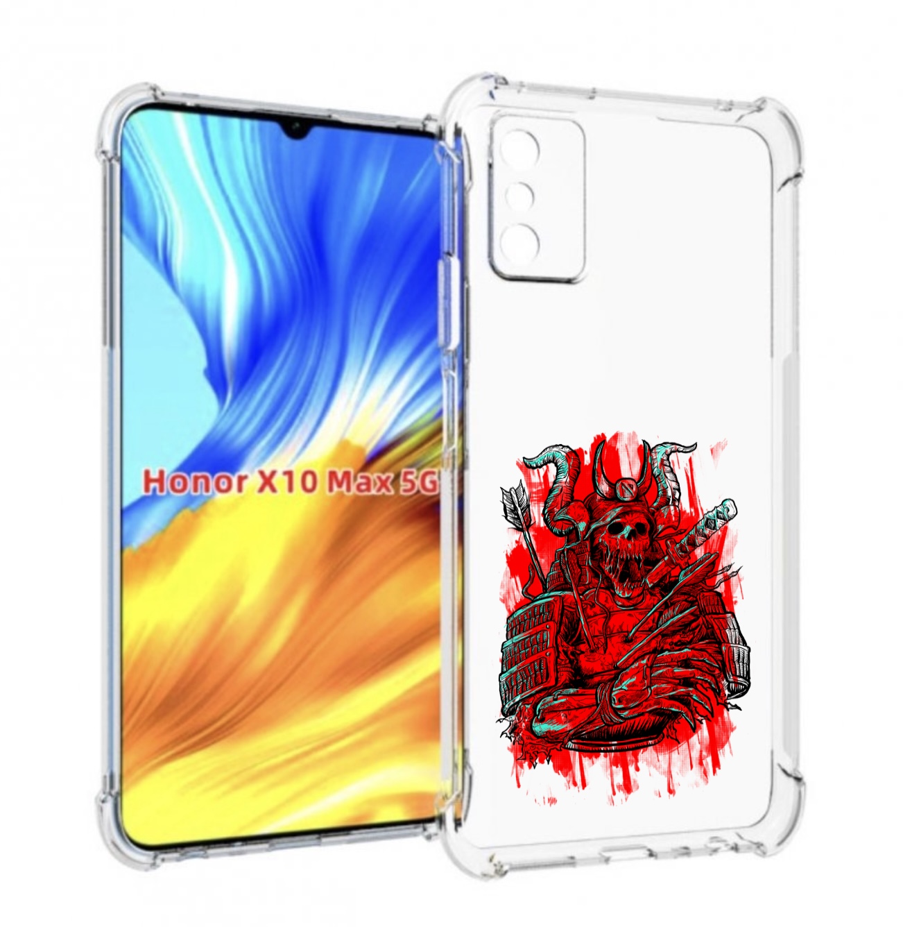

Чехол MyPads красный скелет воин для Honor X10 Max, Прозрачный, Tocco