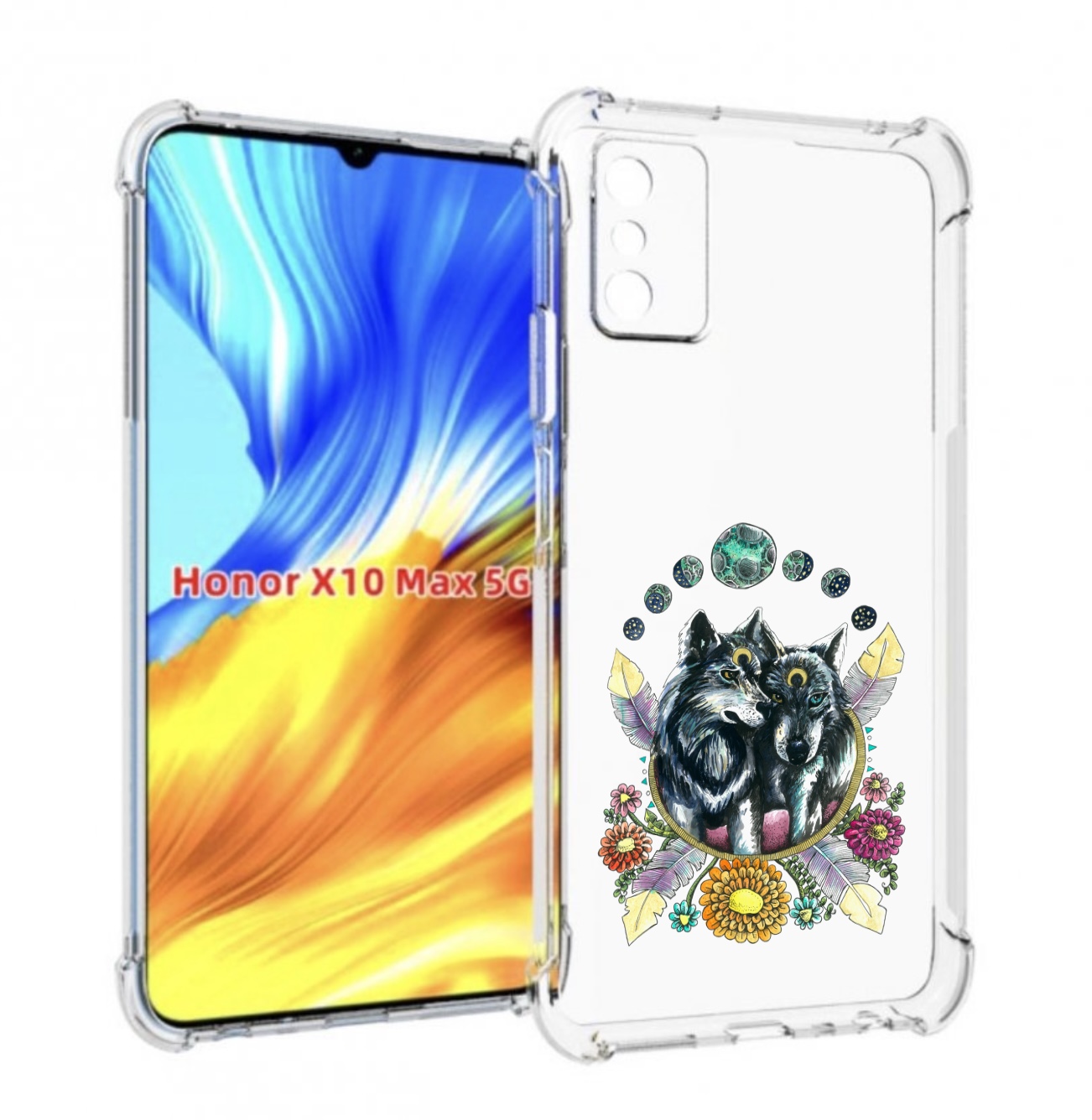 

Чехол MyPads красивые волки абстракция для Honor X10 Max, Прозрачный, Tocco