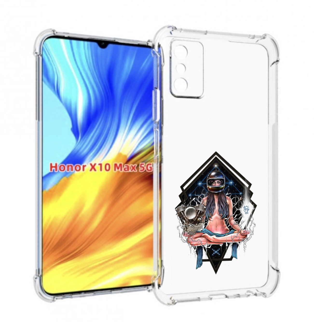 

Чехол MyPads красивая девушка в шлеме для Honor X10 Max, Прозрачный, Tocco