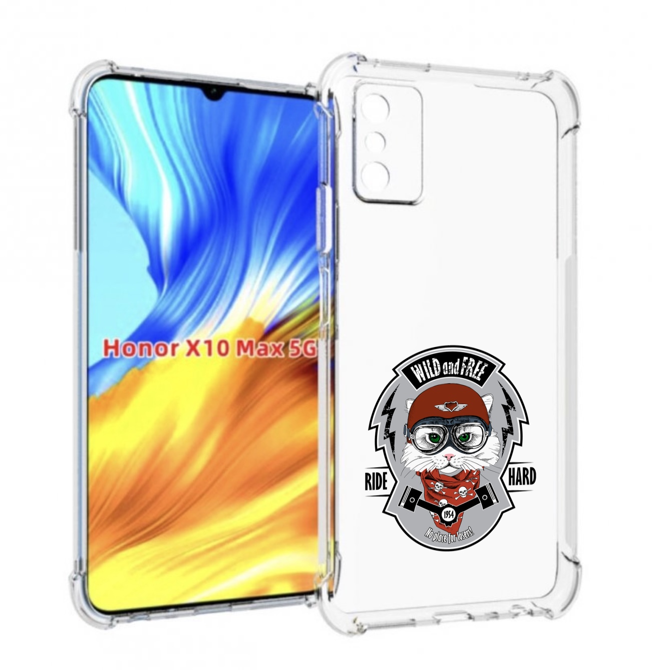 

Чехол MyPads кошка в шлеме для Honor X10 Max, Прозрачный, Tocco