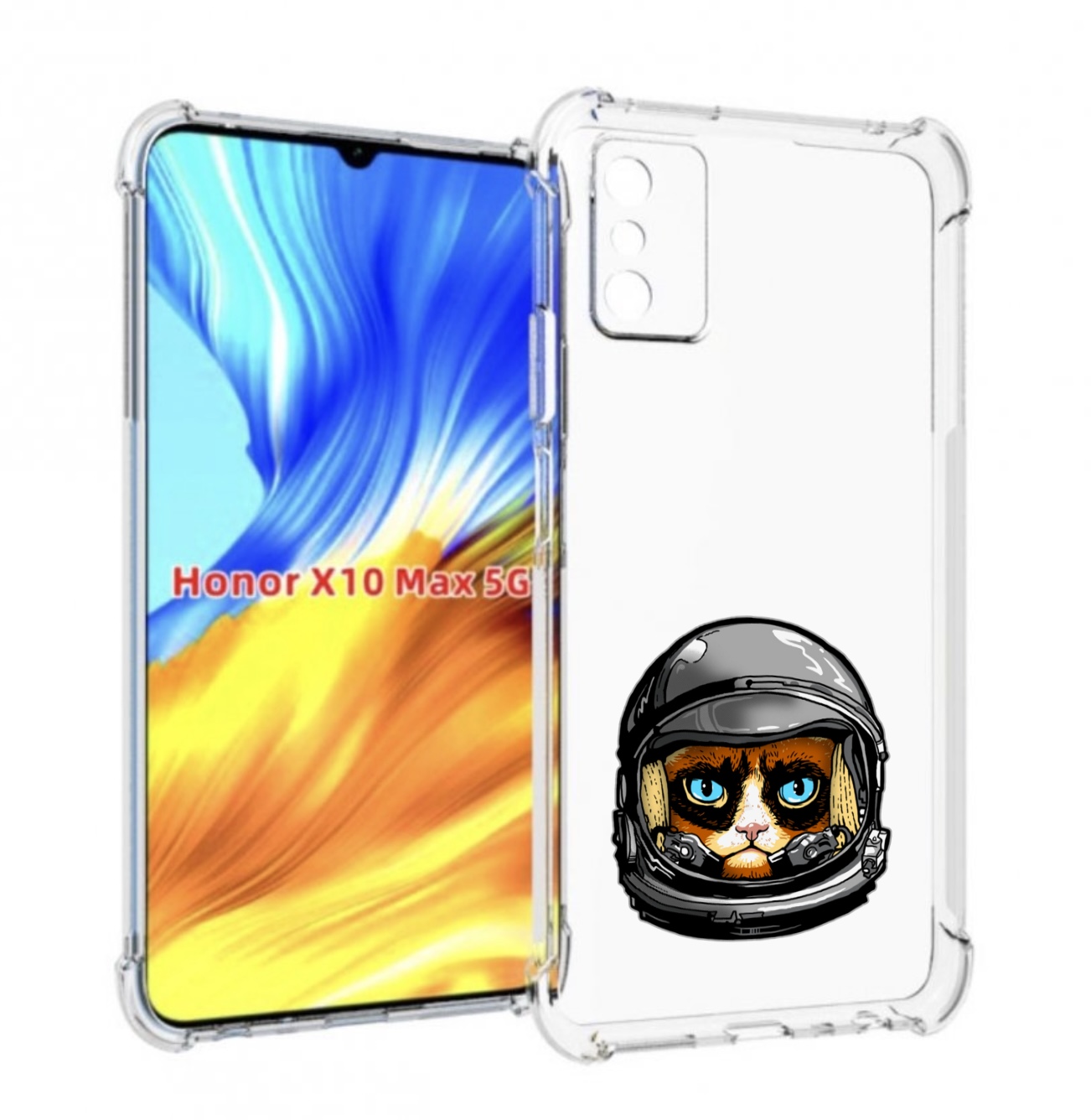 

Чехол MyPads кот космонавт для Honor X10 Max, Прозрачный, Tocco
