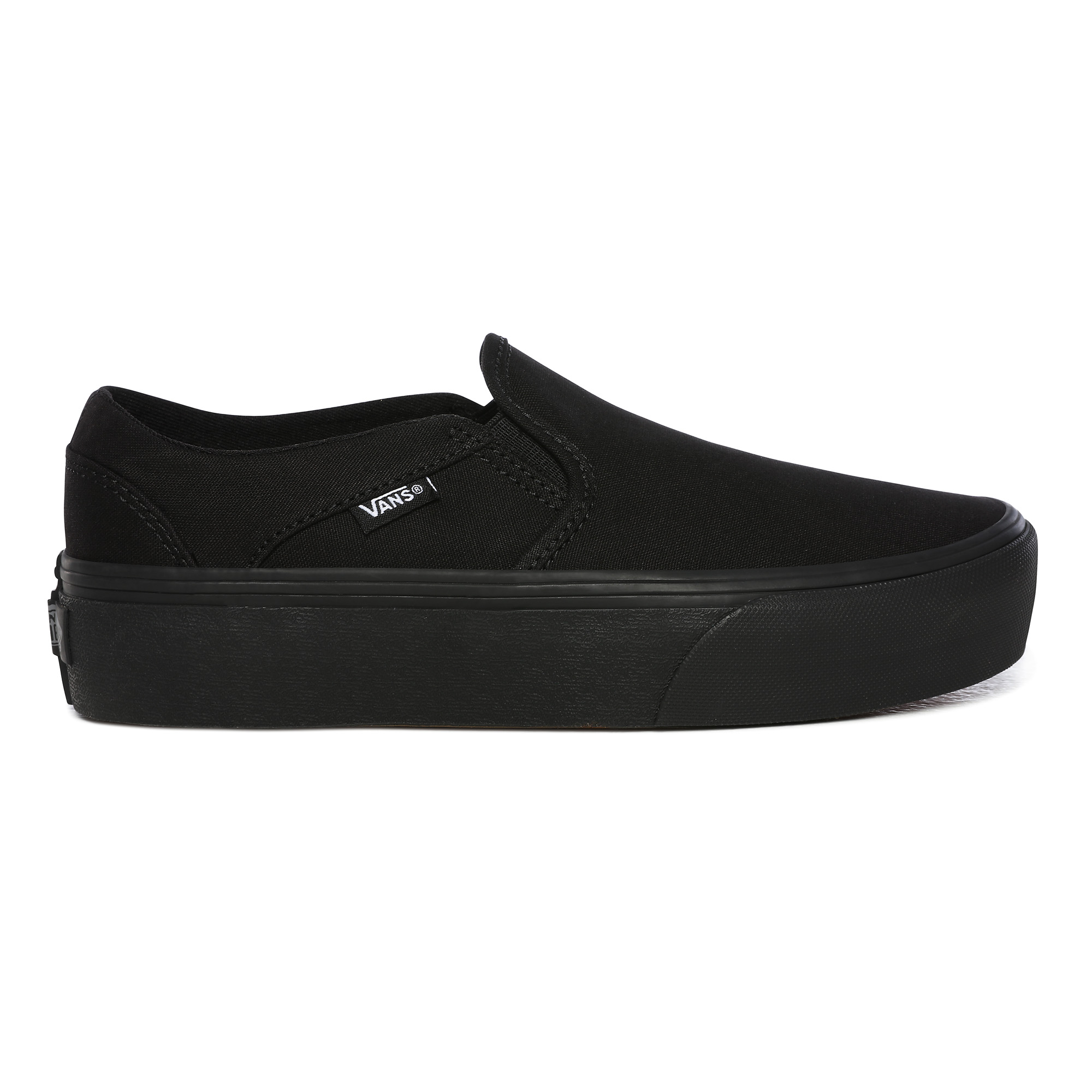 фото Слипоны женские vans wm asher platform (canvas) black/ черные 9.5 us