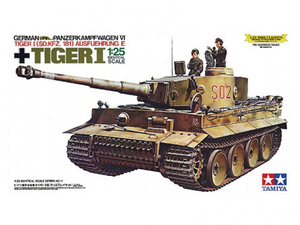 

30611 Tamiya 1/25 Немецк танк Tiger I сборн гусеницы рабоч подвеск интерьер салон 3 фигуры