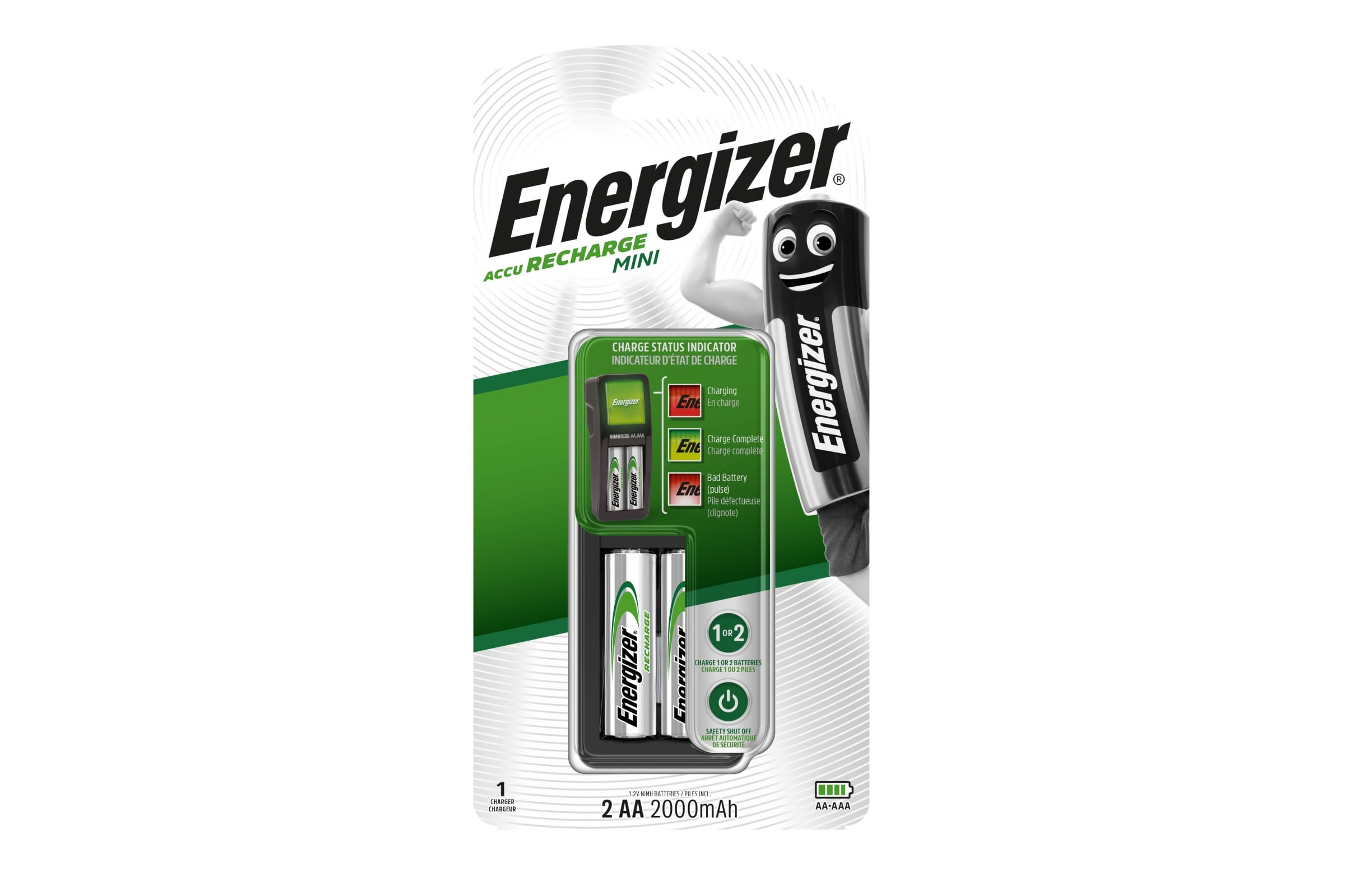 фото Зарядное устройство energizer recharge mini (2aa/aaa) (2aa акк. 2000мач)