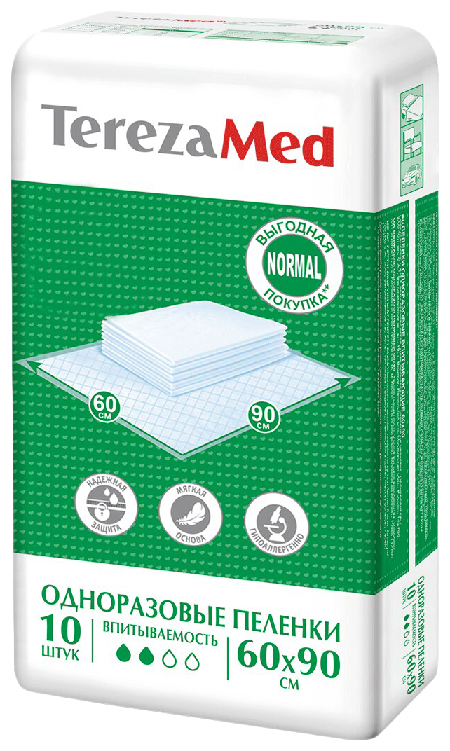 Пеленки впитывающие Terezamed Normal 60х90см 10 шт.