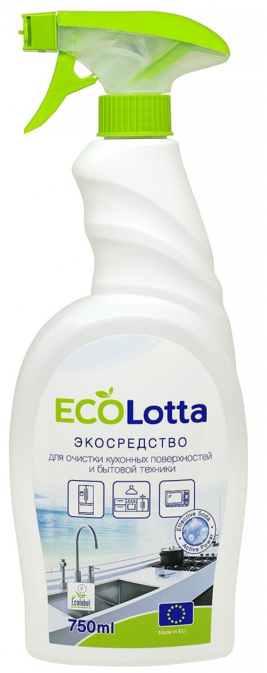 Чистящие ср-во для очистки кухонных поверхностей и бытовой техники EcoLOTTA, 750 мл