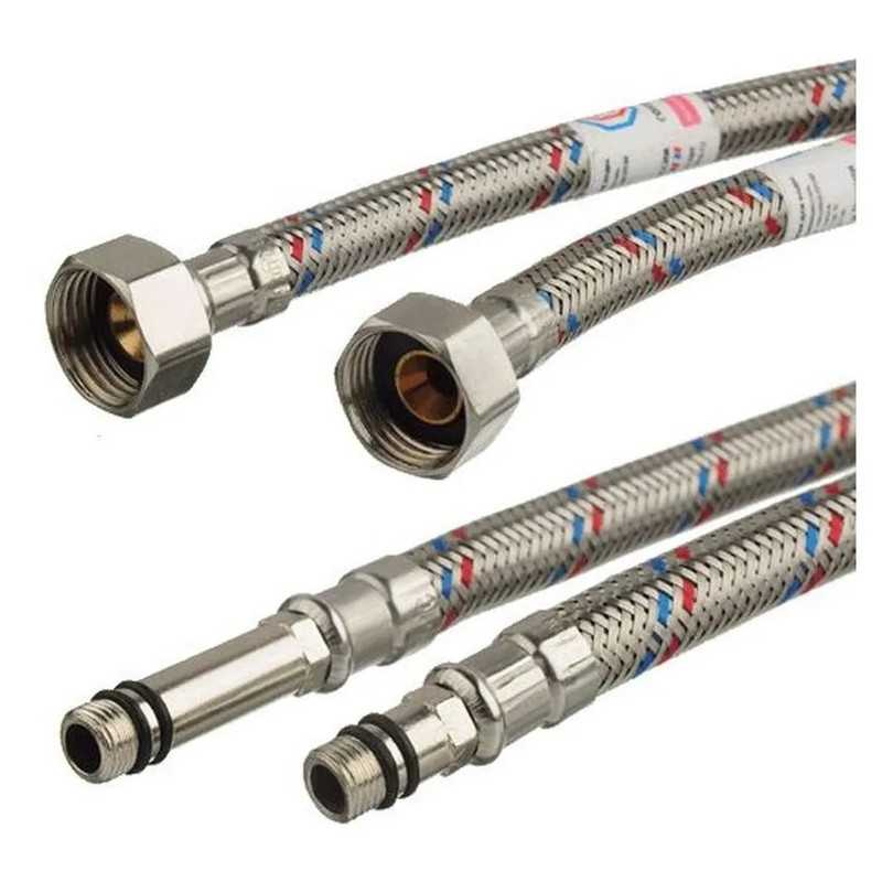 Гибкая подводка ELKA 2 шт для смесителя гайка 12 х штуцер М10 пара Сталь 200 см 2 м 1598₽