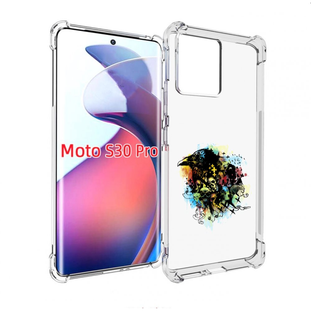 

Чехол MyPads ворон и черепа для Motorola Moto S30 Pro, Прозрачный, Tocco