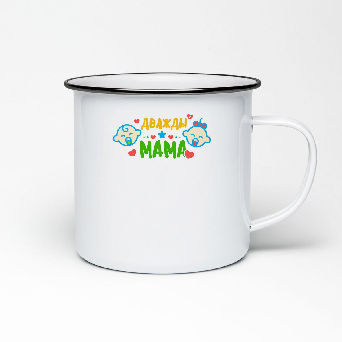 

Кружка металлическая CoolPodarok Дважды мама