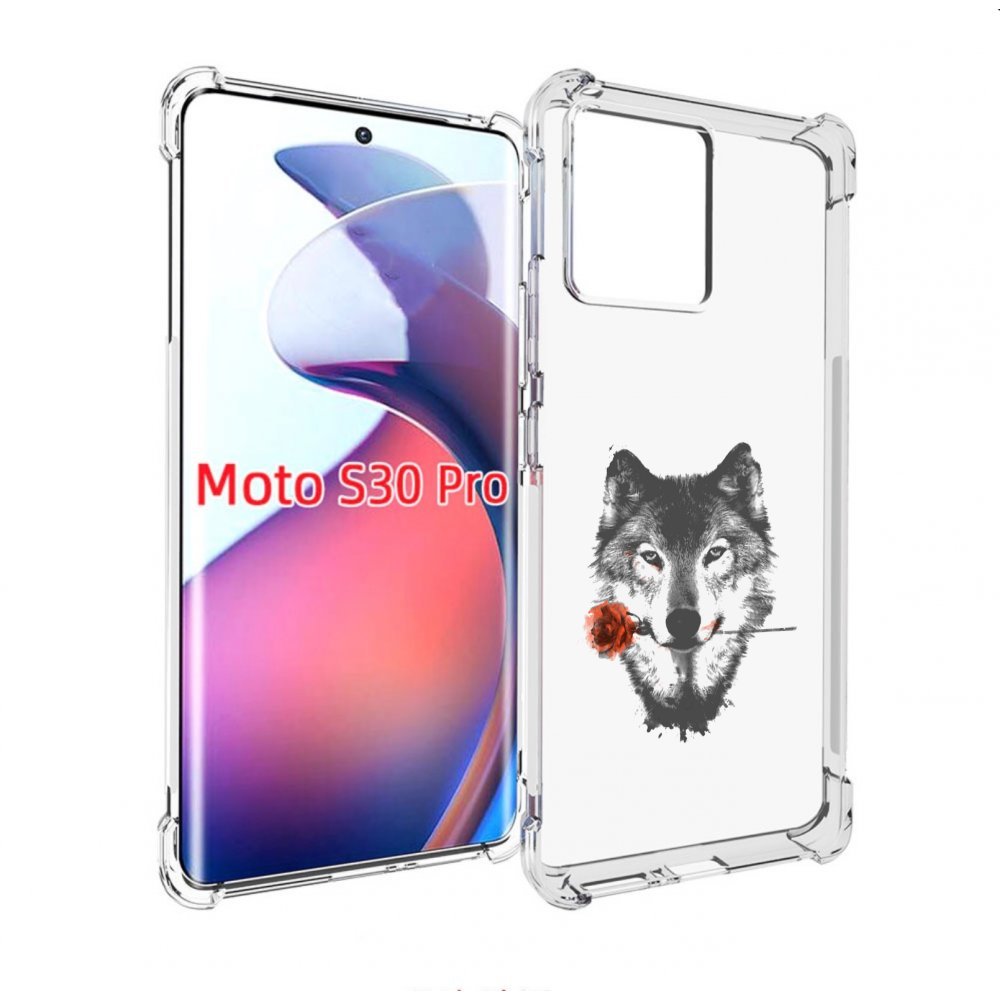 

Чехол MyPads волк с розой для Motorola Moto S30 Pro, Прозрачный, Tocco