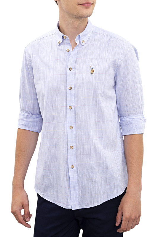 

Рубашка мужская U.S. POLO Assn. G081SZ0040VENIO голубая 46, G081SZ0040VENIO