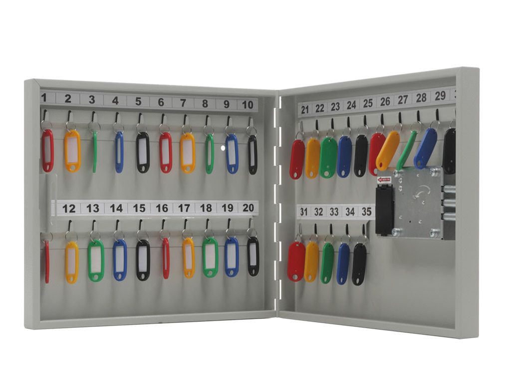 Ящик-шкафчик-ключница металлическая настенная KEY-35EL на 35 ключей 300x355x66 мм