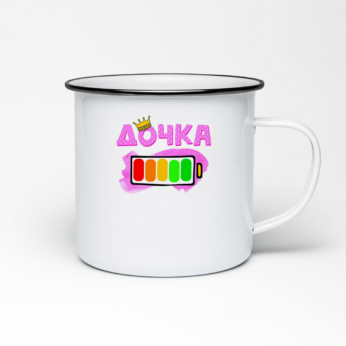 

Кружка металлическая CoolPodarok Дочка батарейка