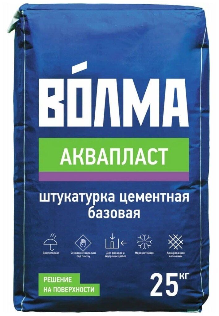 

Штукатурка Волма-Аквапласт, 25кг, Серый