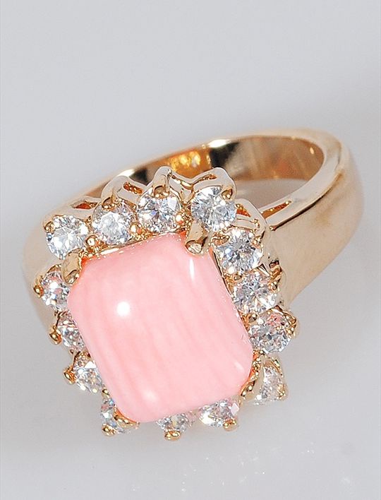 

Кольцо из бижутерного сплава р. 20 Lotus Jewelry 24R-15co, коралл/циркон, 24R-15co