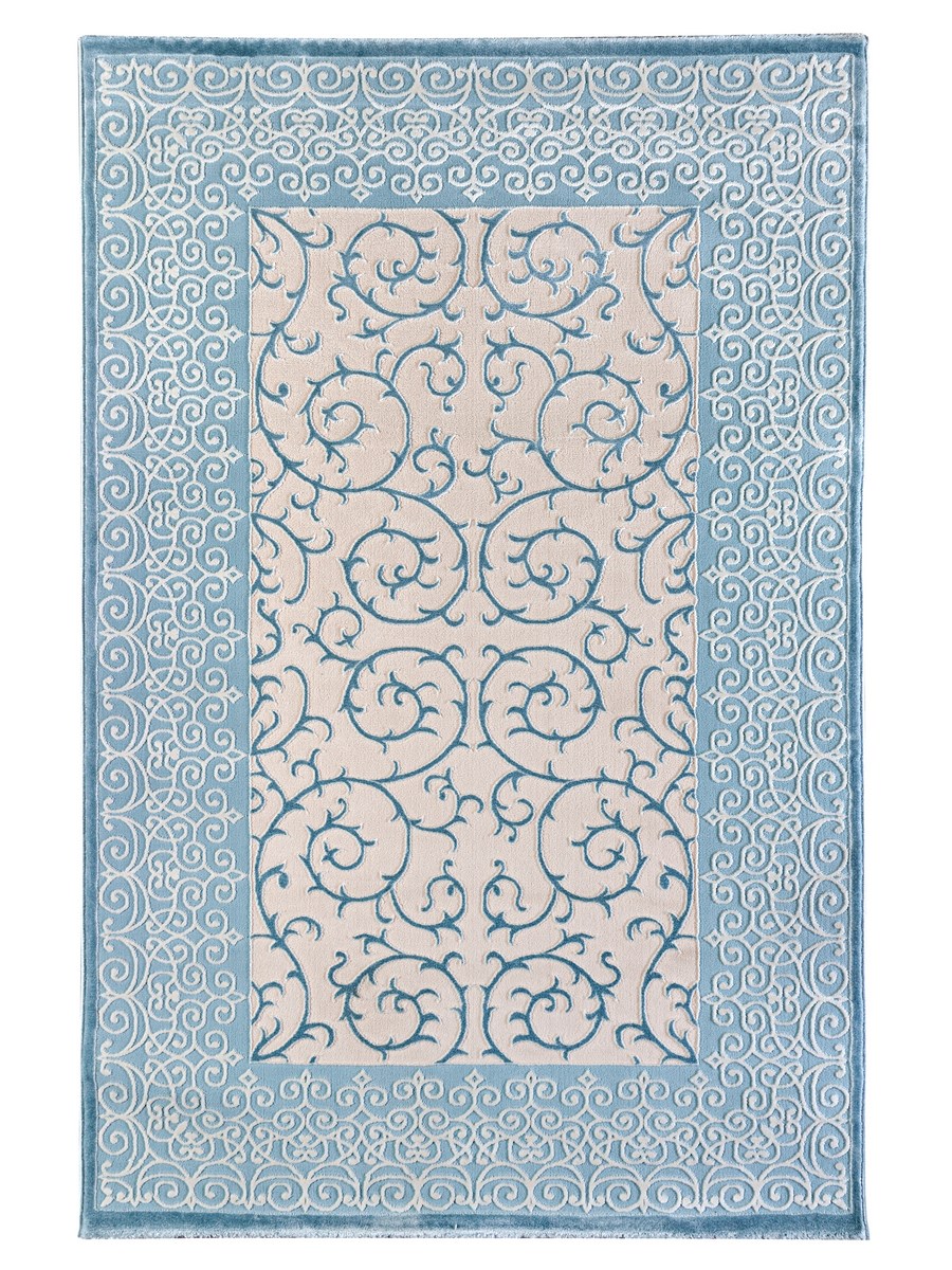 фото Ковер rixos 3867a прямой белый/голубой 200x300 sofia rugs