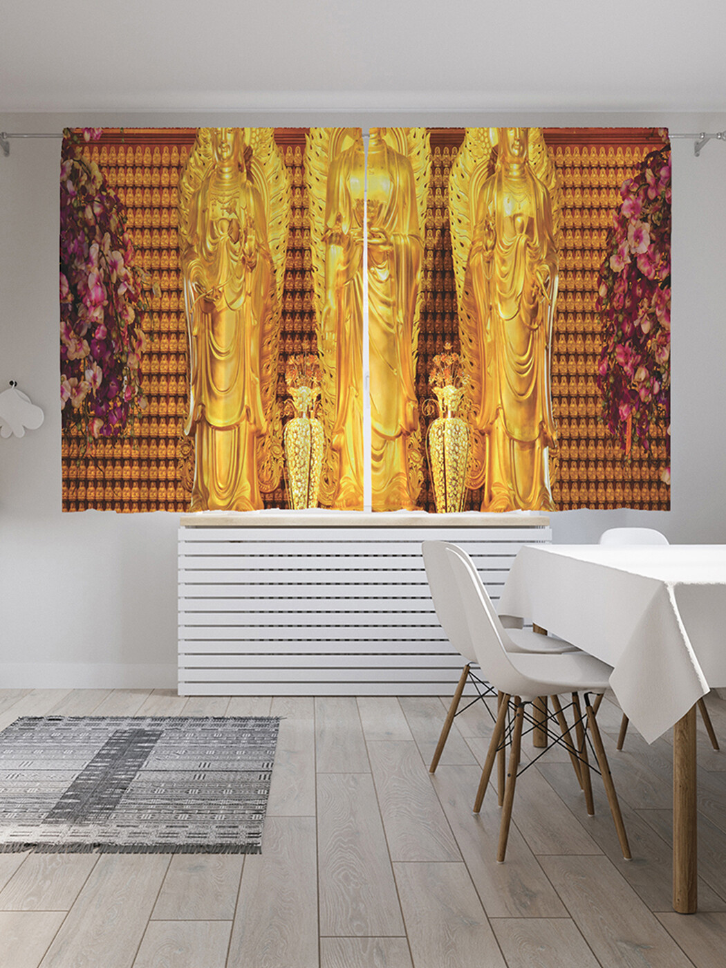 

Фотошторы короткие JoyArty Золото тибета, сатен, 290x180 см