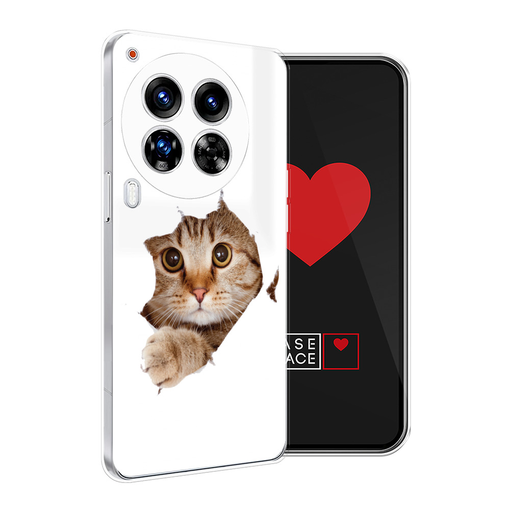 

Силиконовый чехол "Кот и бумага" на Tecno Camon 30 Premier, Белый, 305450-1