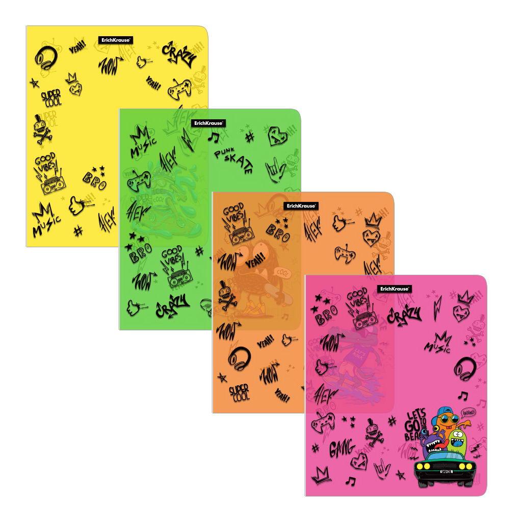 

Обложки для тетрадей и дневников ErichKrause Funny Monsters, пластик, 80 мкм, 212х347 мм, Разноцветный