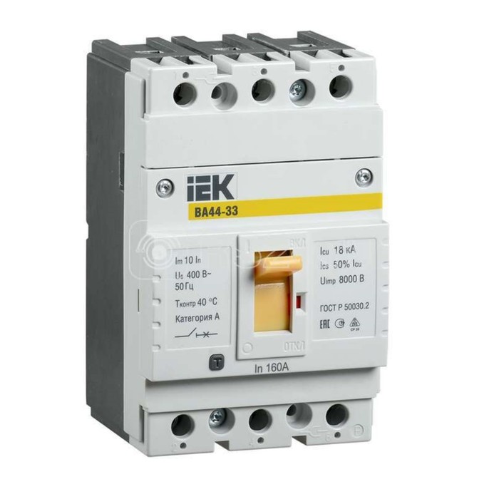 фото Выключатель автоматический iek, ва 4433, 3п, 160а 15ка, sva4410-3-0160