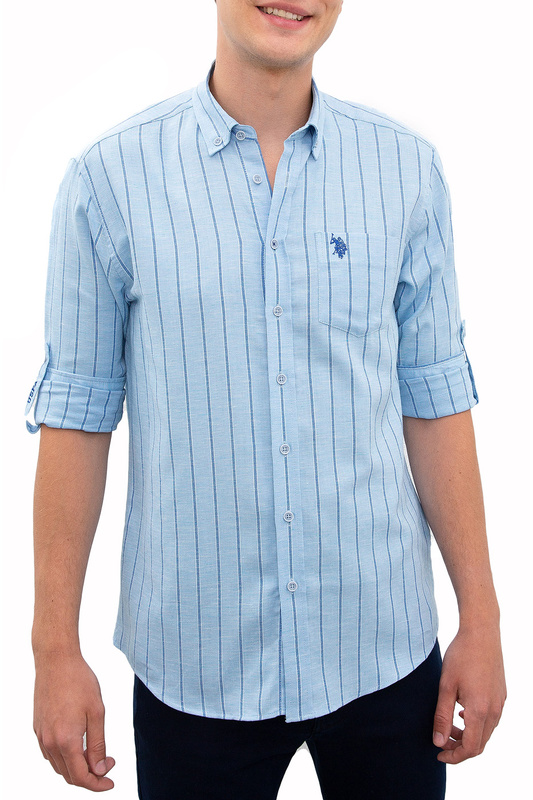 

Рубашка мужская U.S. POLO Assn. G081SZ0040TASO голубая 52, G081SZ0040TASO