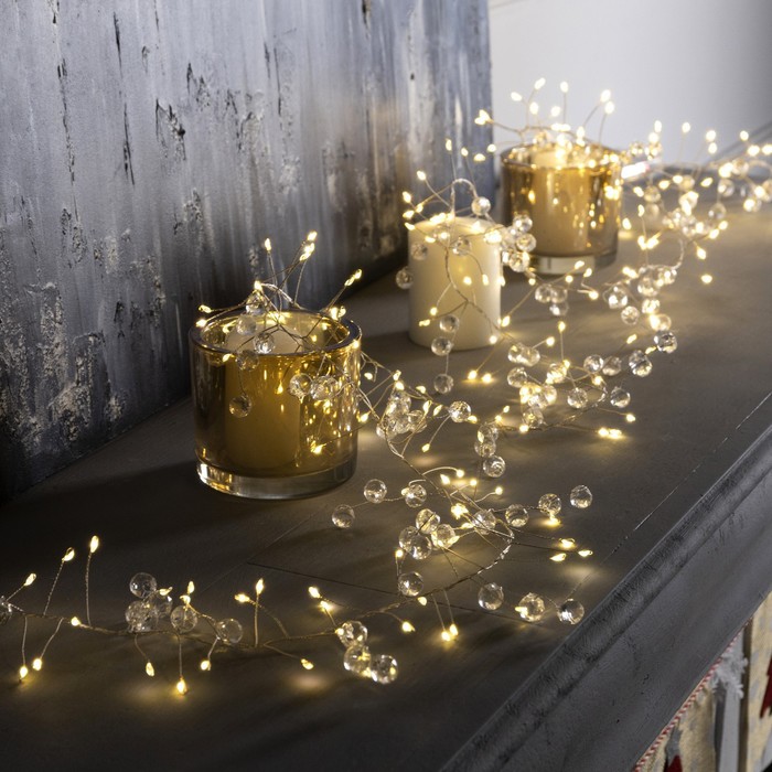 

Световая гирлянда новогодняя Luazon Lighting Грозди 9085132 2 м белый теплый, Грозди