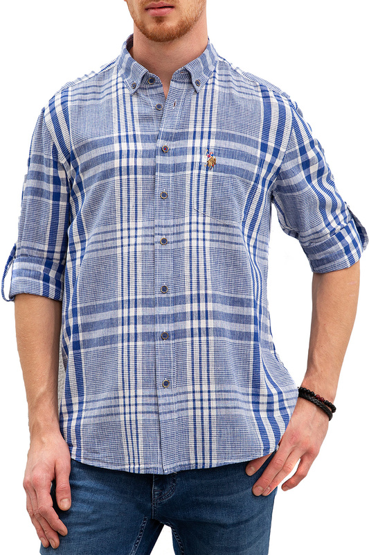 

Рубашка мужская U.S. POLO Assn. G081SZ0040SORE синяя 50, G081SZ0040SORE