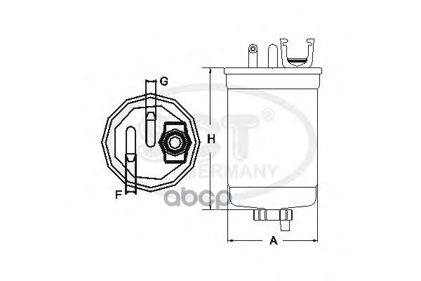 фото Топливный фильтр st6134 mitsubishi outlander 2.2 di-d. citroen c5 2.2 di-d 06- sct арт. st