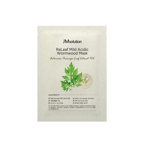 Маска Jmsolution Releaf Mild Acidic Wormwood Тканевая с Экстрактом Полыни 30 мл