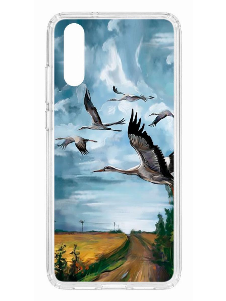 фото Чехол для huawei p20 kruche print журавли кruче